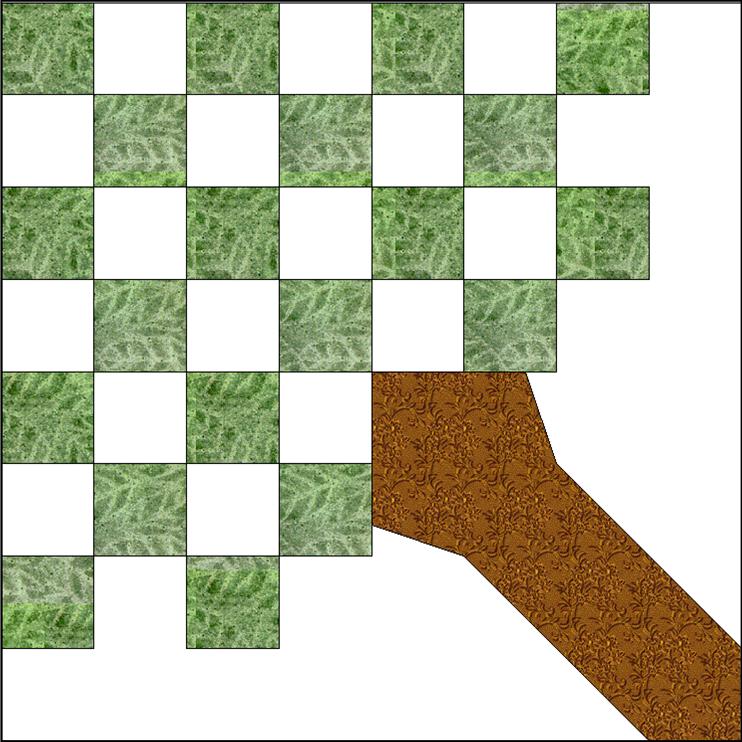 Quilter’s Alphabet Quilt Block 30  “Old Oak On-Point”