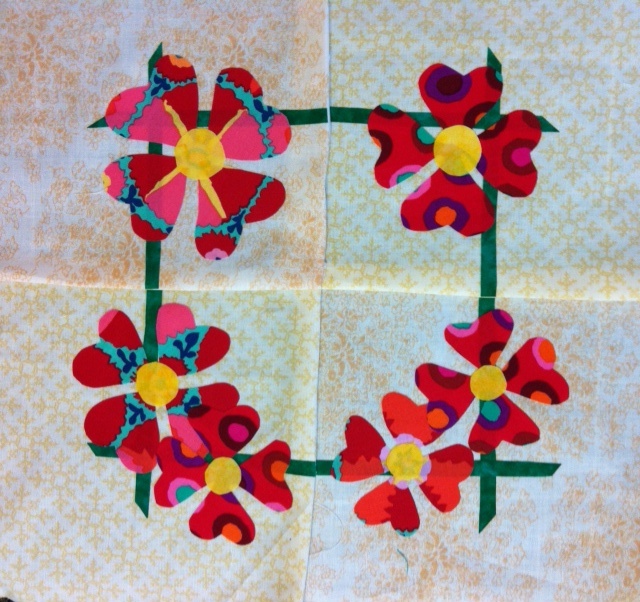 Fanciful Floral FourSquare Week Six: HeartFlowers Quadrant B