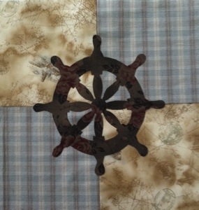 Nautical Tumble Sampler Quilt – Block 5 – The Ship’s Wheel
