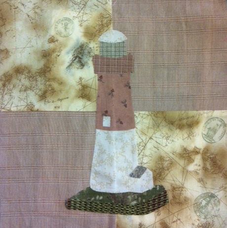 Nautical Tumble Quilt 16 – Old Barney LightHouse