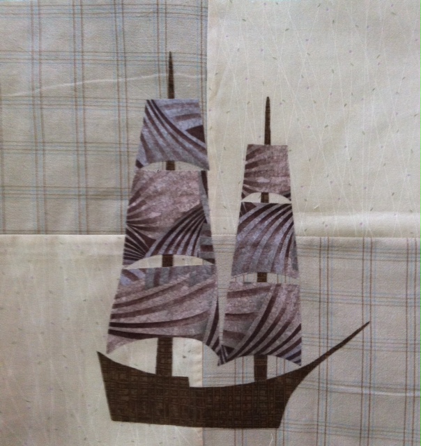 Nautical Tumble Block 25 – Tall Ship S.S. Quilter