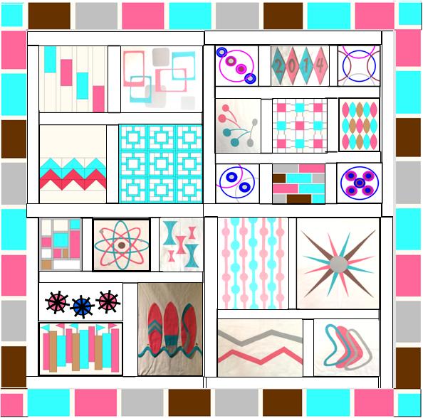 Mid Century Modern Sampler Quilt: Borders